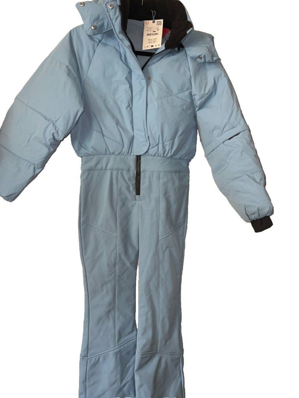 Zara Girls SnowSuit Down Ski Suit 11-12 152 cm Powder Blue Onepiece 0562/766 NWT